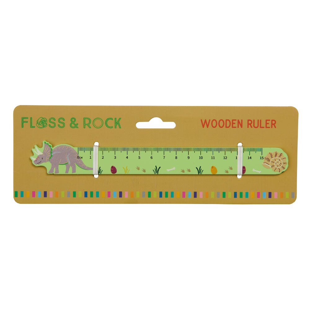 Rock Ruler Floss & Rock Wooden Ruler - Dinosaur – Bobangles