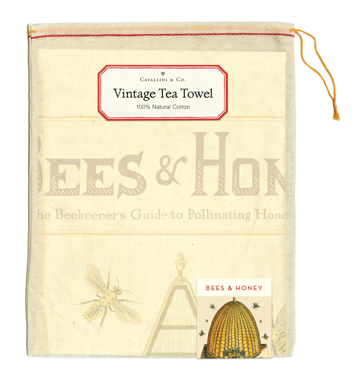 Cavallini Tea Towel - Bees & Honey - Bobangles