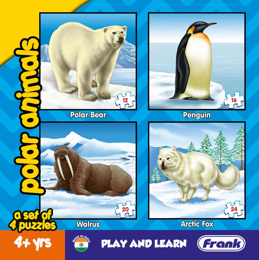 Frank Educational Play & Learn Puzzles - Polar Animals - Bobangles