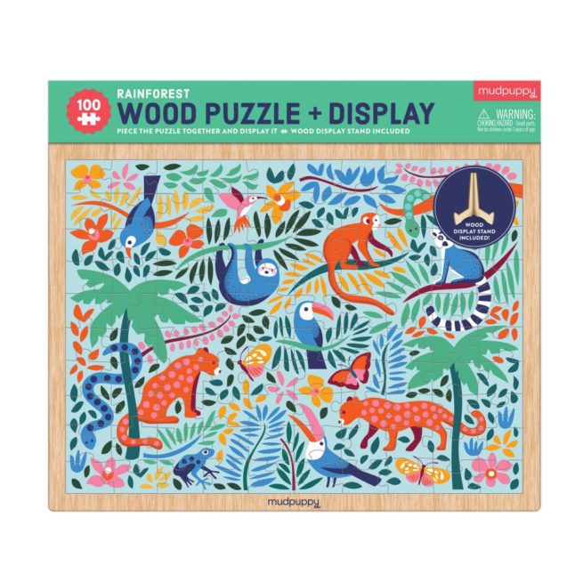 Mudpuppy 100 Pc Wooden Puzzle & Display - Rainforest