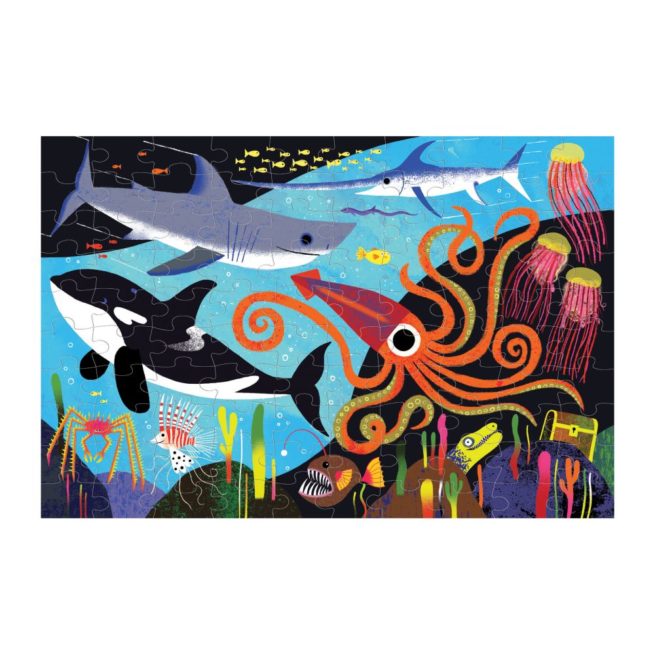 Mudpuppy 100 Pc Glow Puzzle - Ocean Predators - Image 2