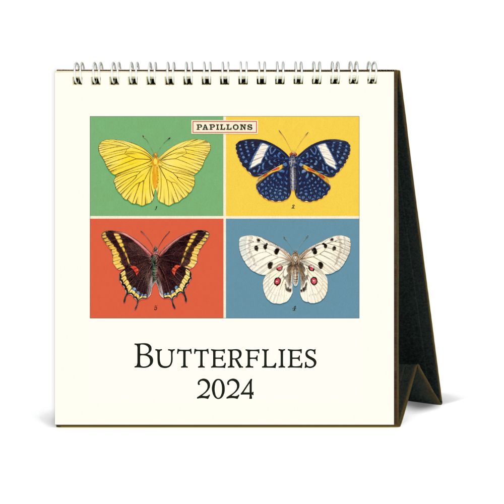 Cavallini 2024 Desk Calendar Butterflies Bobangles