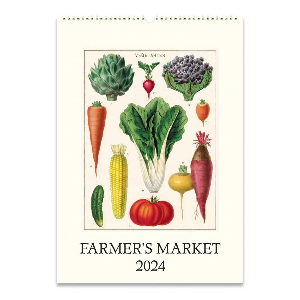 Cavallini 2024 Wall Calendar - Farmers Market - Bobangles