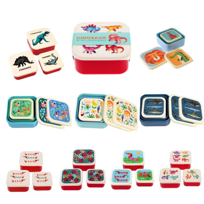 Rex London Snack Boxes Set of 3 Multipack/14 Assorted