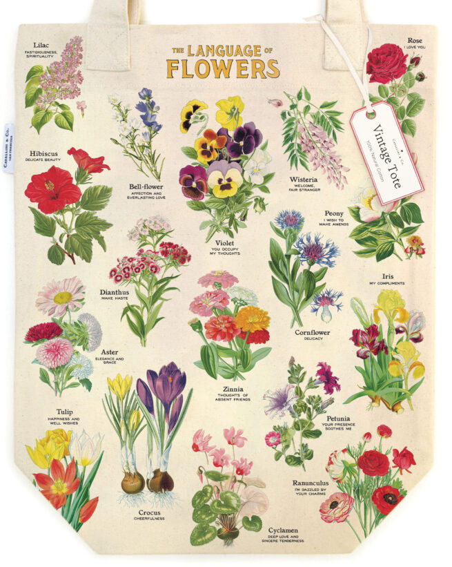Cavallini Tote Bag - Language of Flowers - Image 2