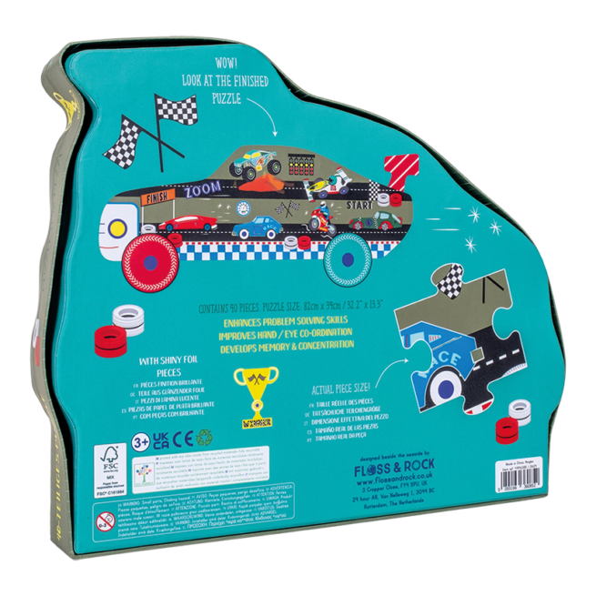 Floss & Rock 40 Pc Shaped Jigsaw Puzzle – Cars - Image 3