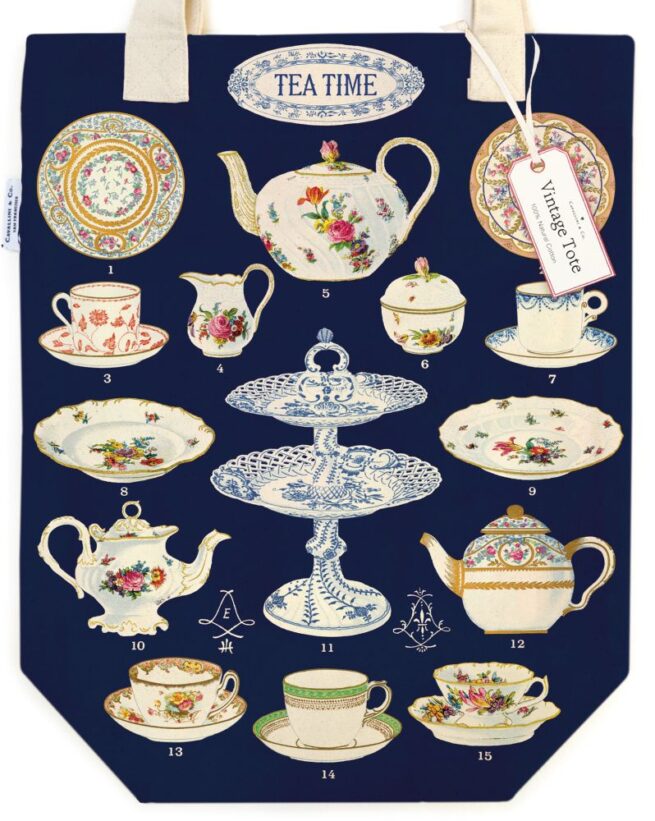 Cavallini Tote Bag - Tea Time - Image 2
